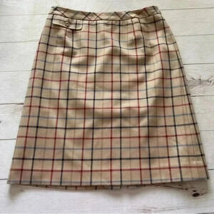 Pendleton The Check Wool Midi Pencil Lined Tan Skirt Made In USA Petite …